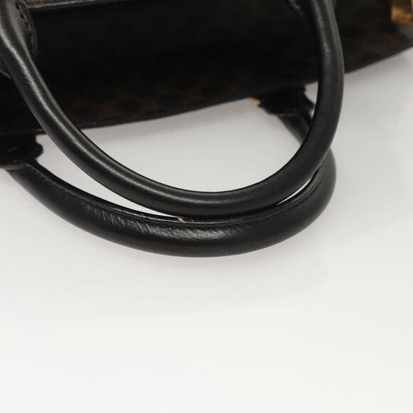 CELINE Macadam Canvas Hand Bag Pvc Leather Black Gold - Picture 7 of 13